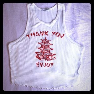 ‘Thank You, Enjoy’ Crop Top